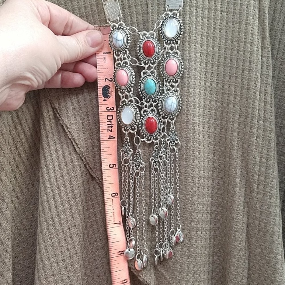 3 Left...Silver-tone Statement Boho Necklace - Picture 6 of 7